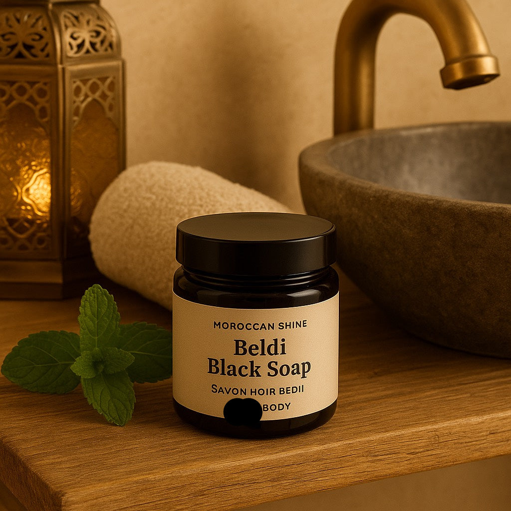 Traditional Moroccan Beldi Black Soap – Hammam Ritual for Smooth, Glowing Skin