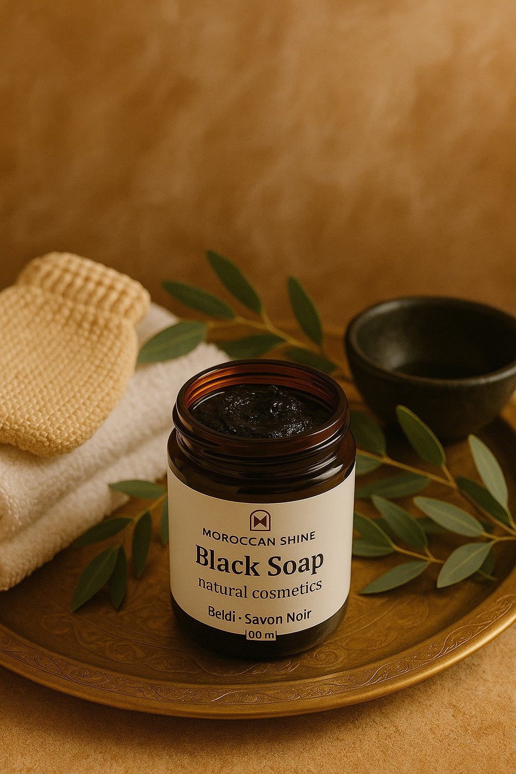 Traditional Moroccan Beldi Black Soap – Hammam Ritual for Smooth, Glowing Skin
