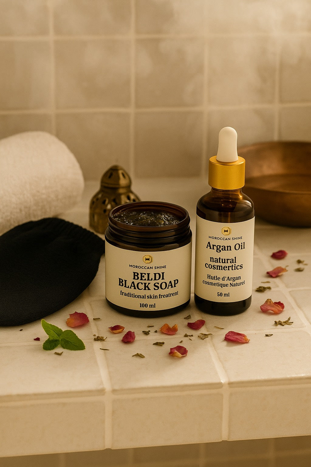 Traditional Moroccan Beldi Black Soap – Hammam Ritual for Smooth, Glowing Skin
