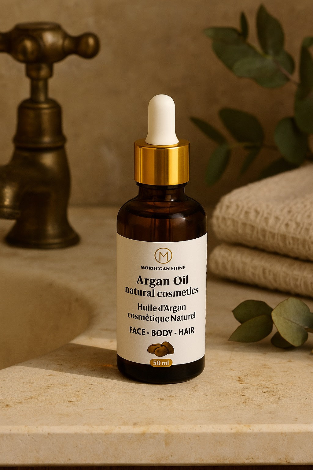 100% Pure Moroccan Argan Oil - Liquid Gold For Skin,Hair & Beyond, 50 ML