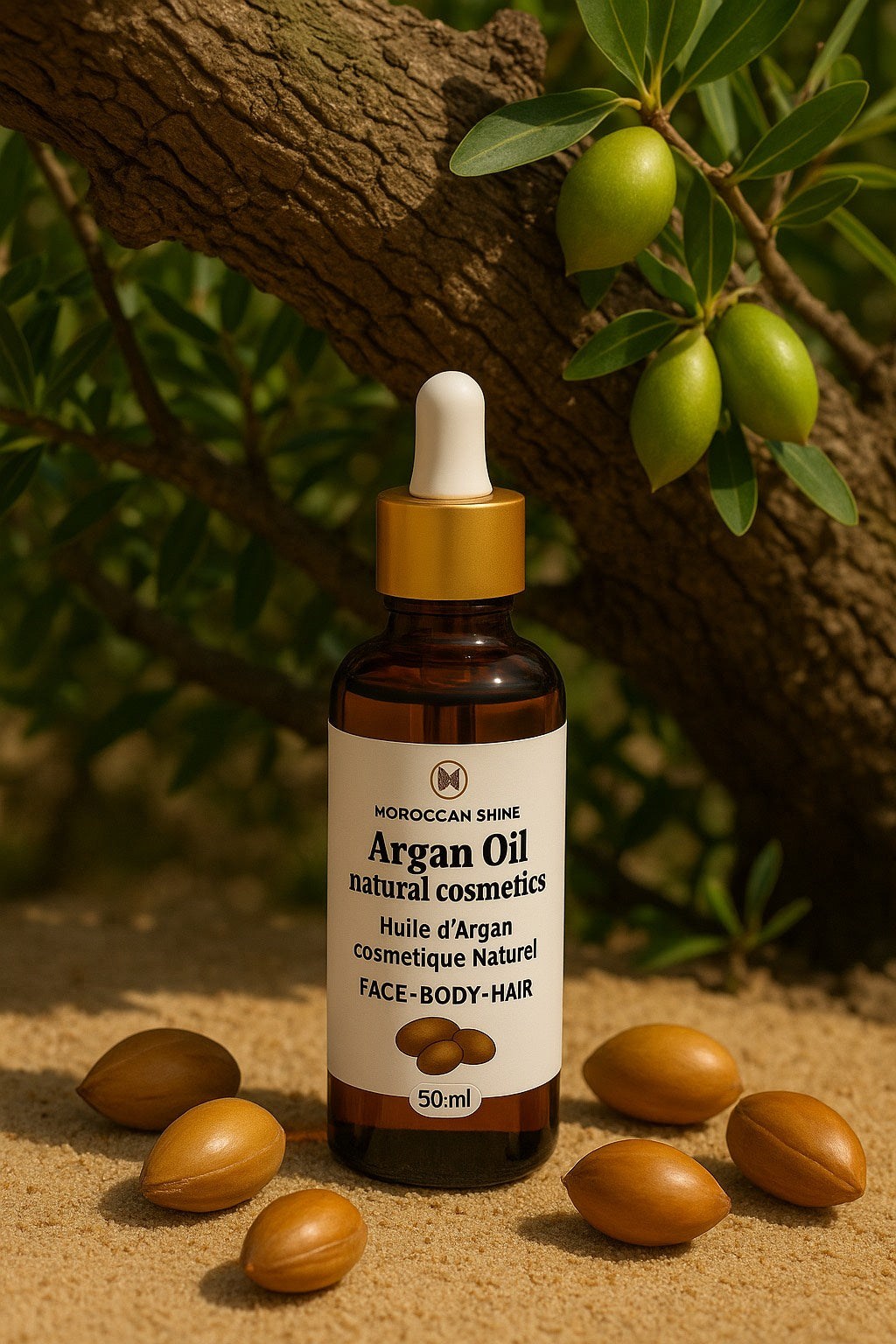 100% Pure Moroccan Argan Oil - Liquid Gold For Skin,Hair & Beyond, 50 ML